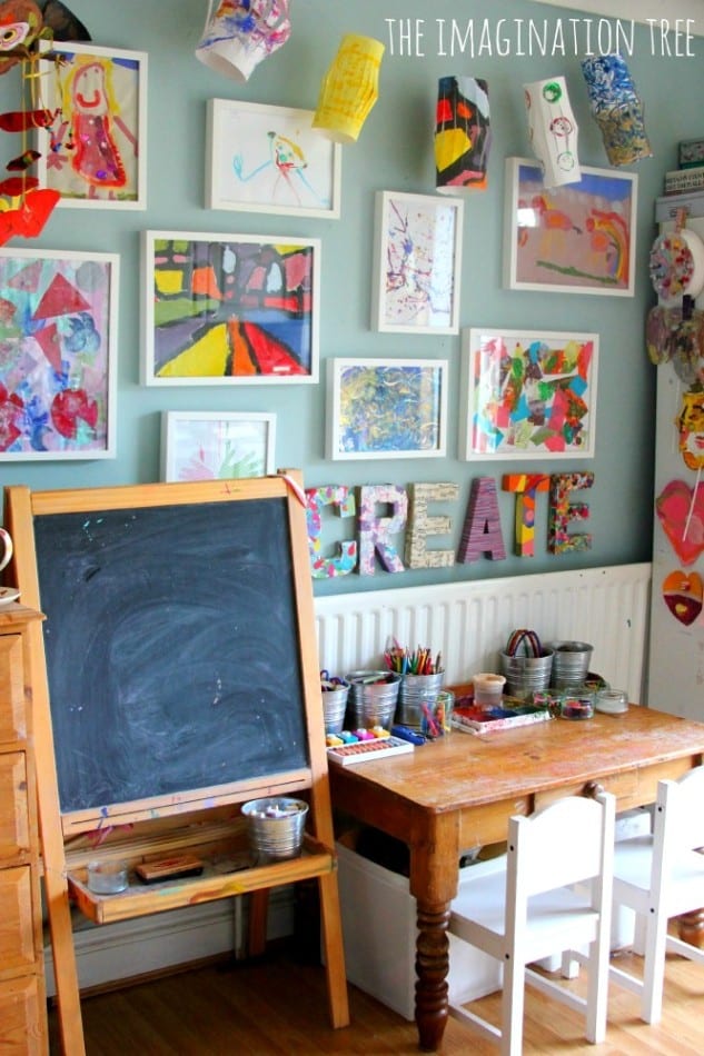 childrens artwork gallery walls