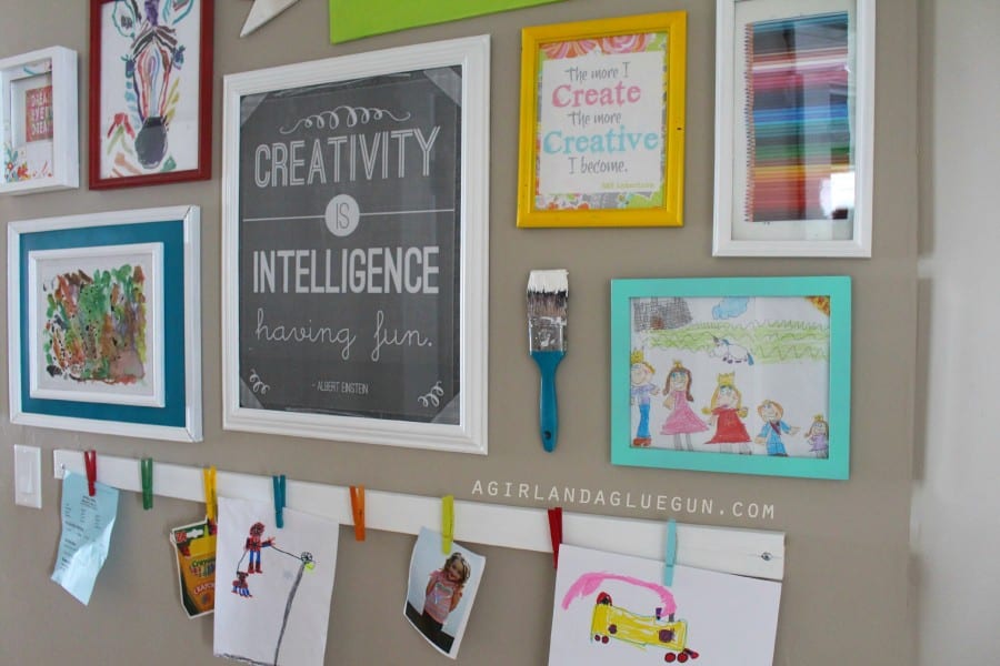 organize a childrens gallery wall