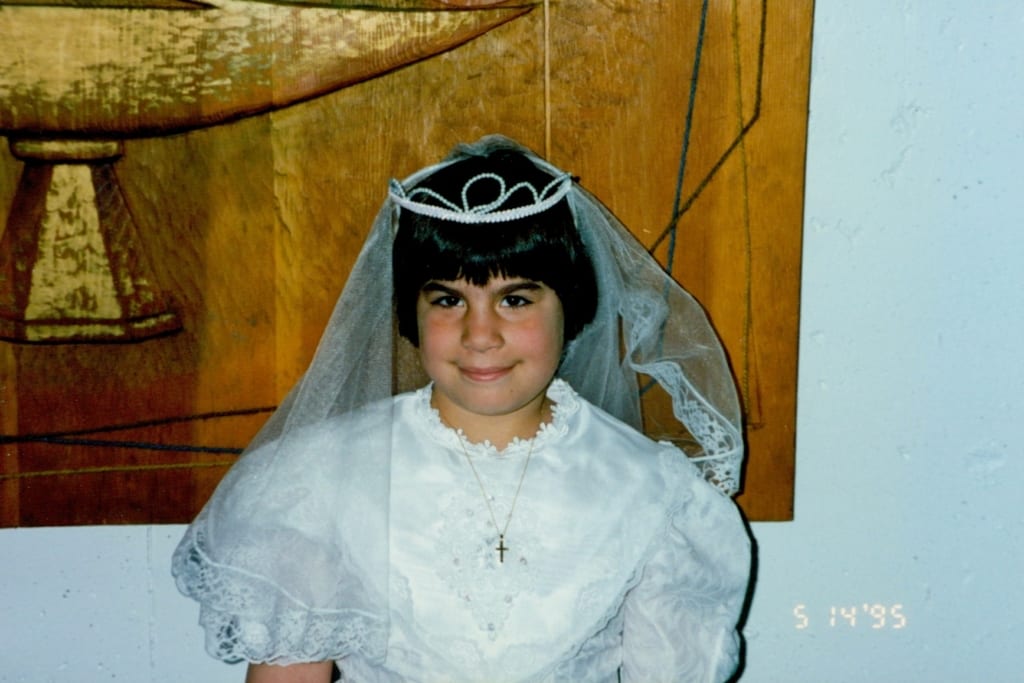 Wearing that veil was the best and I insisted on wearing long after my communion.