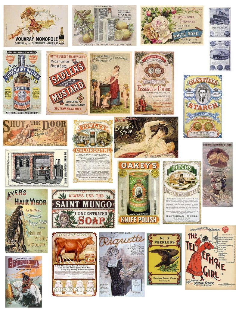 vintage ads were common in scrapbooks
