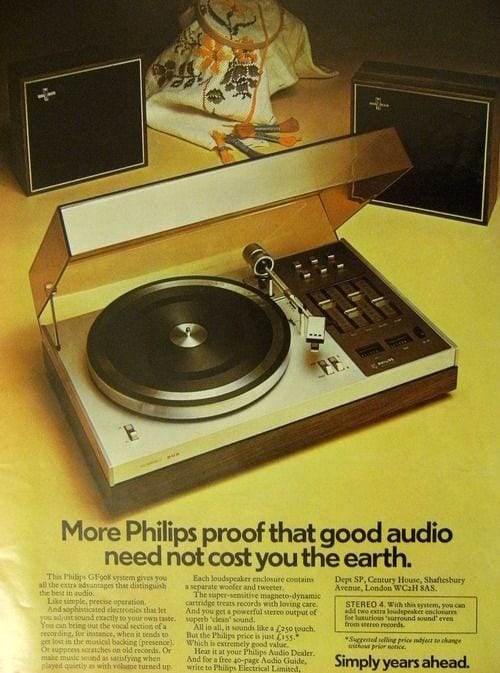 vinyl LP record player ad