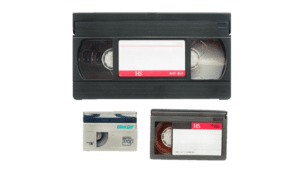 group of video tapes