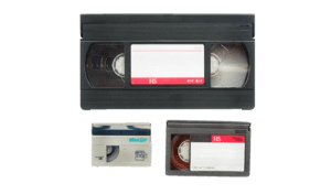 group of video tapes