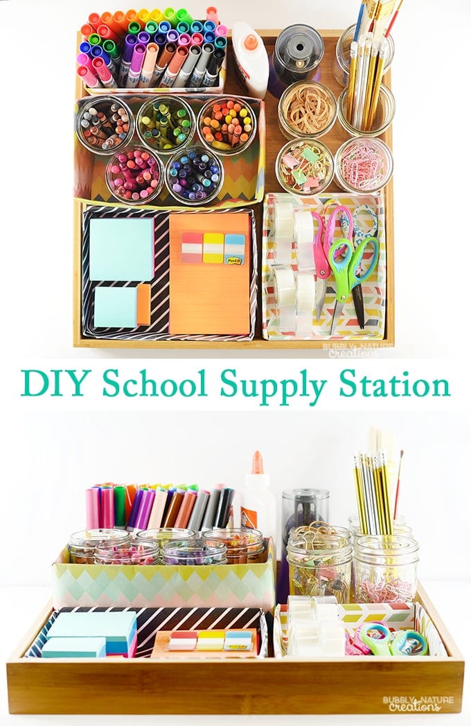 school supply station example for a DIY project