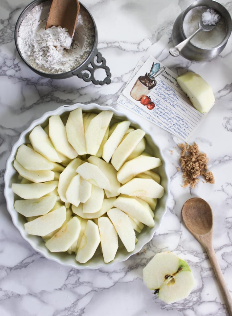food photography of apple crips with family recipes