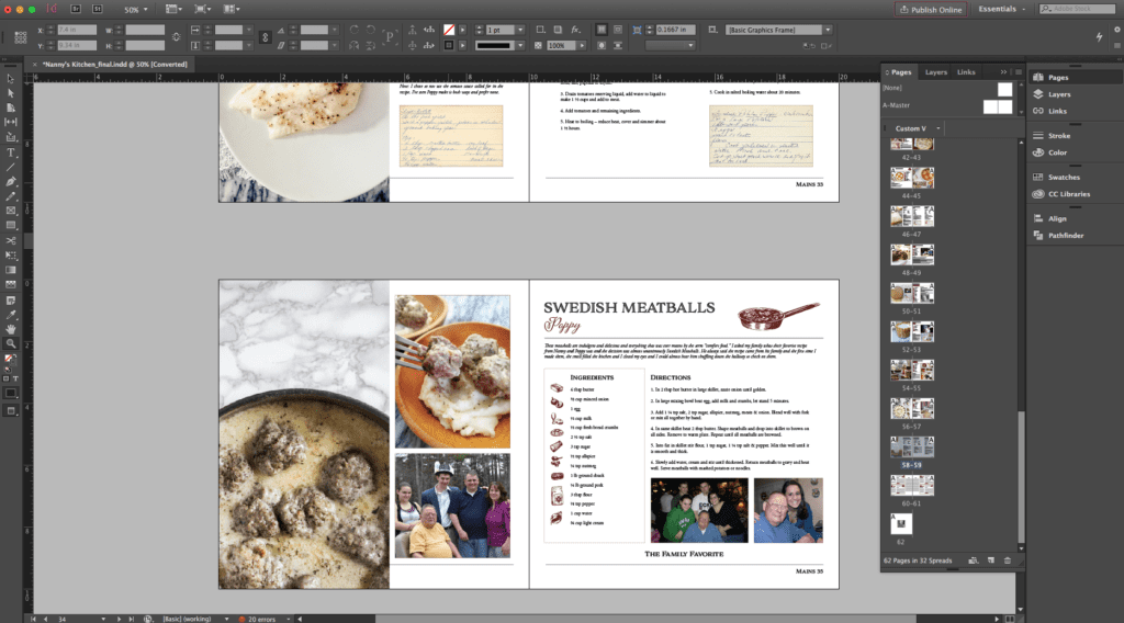 Adobe Indesign pages panel