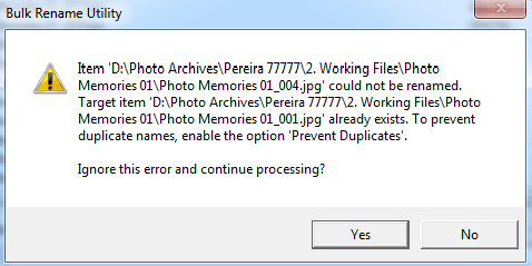 error message for file rename