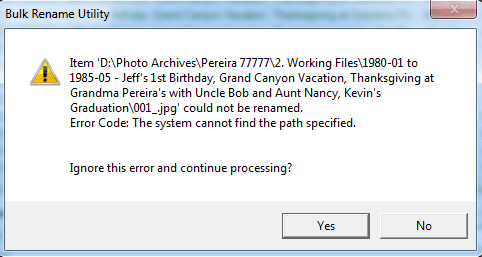 filename error message