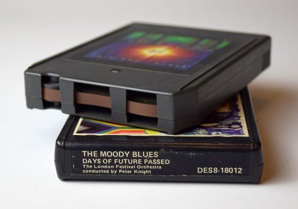 8-track tape cassettes