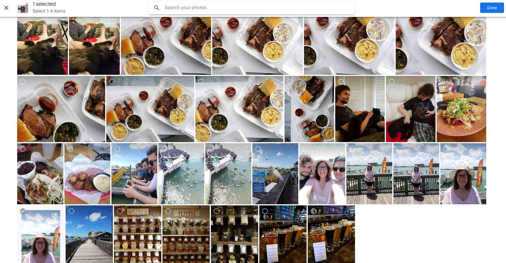 Google Photo Selection Dashboard Screenshot
