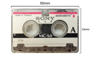 microcassette audio tape with dimensions