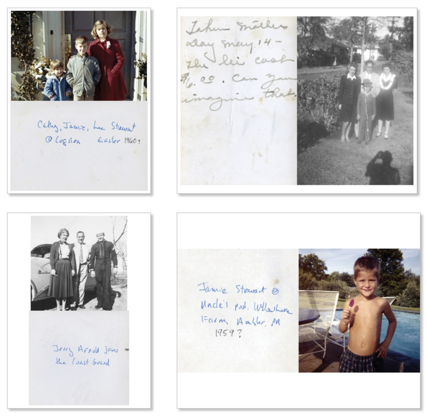 diptychs of scan backs in final archive to preserve the handwriting on photos