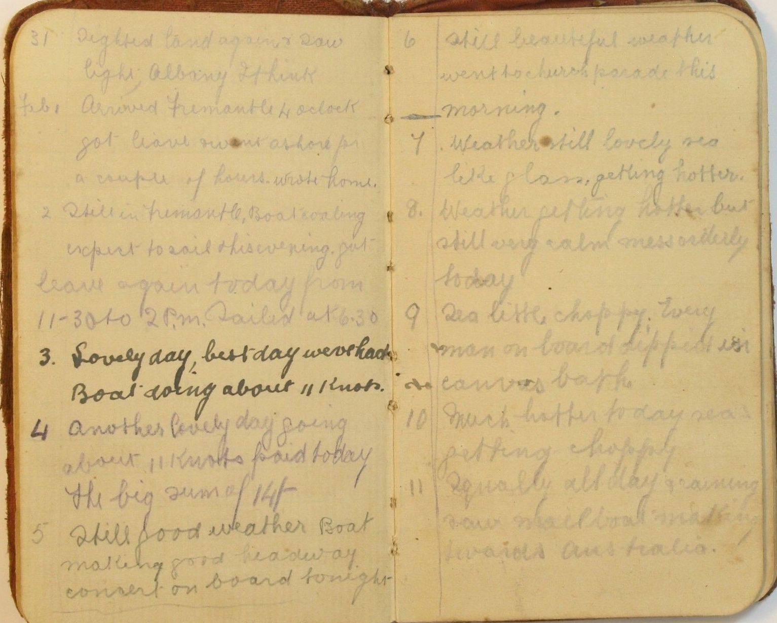 Full Page Scan of Vintage Diary