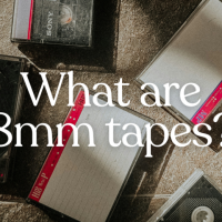 8mm video tapes and cases scattered on the floor