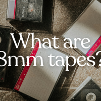 8mm video tapes and cases scattered on the floor